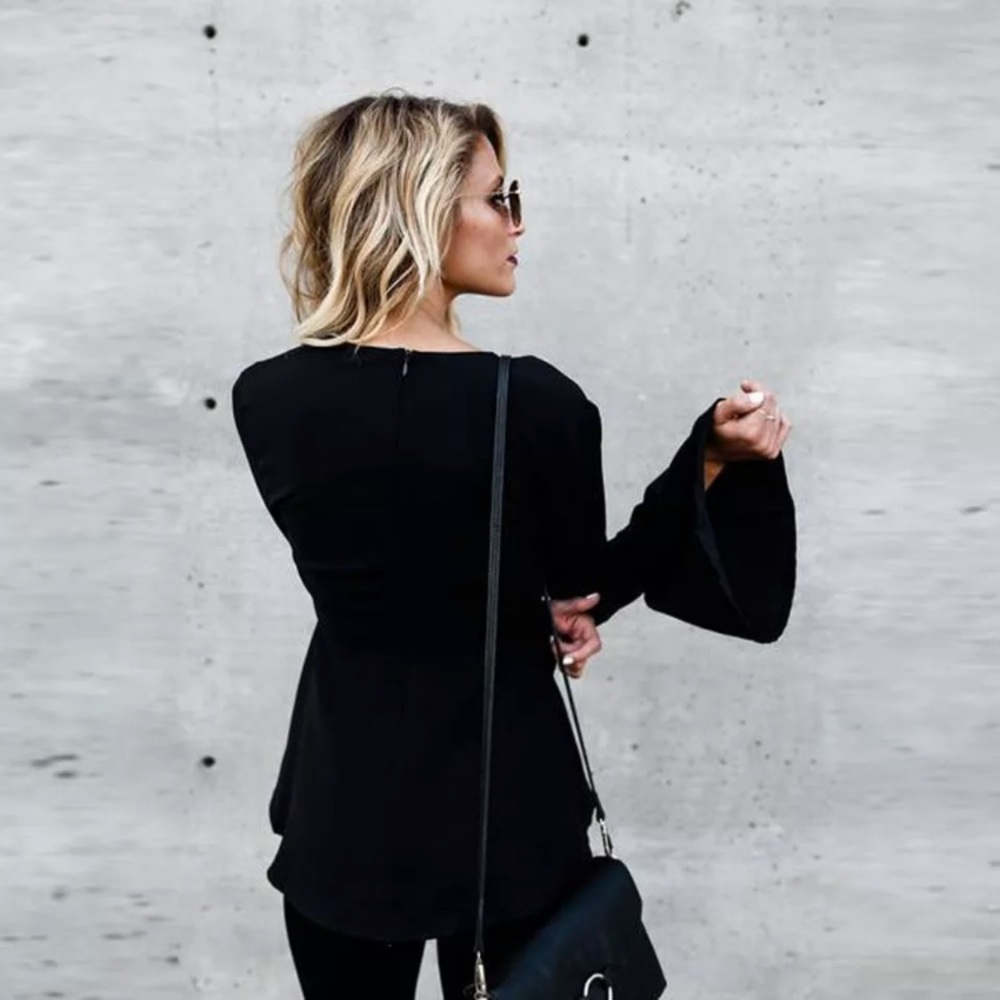 🌟SALE🌟Crisscross V-neck Black Top - Picture 4 of 7